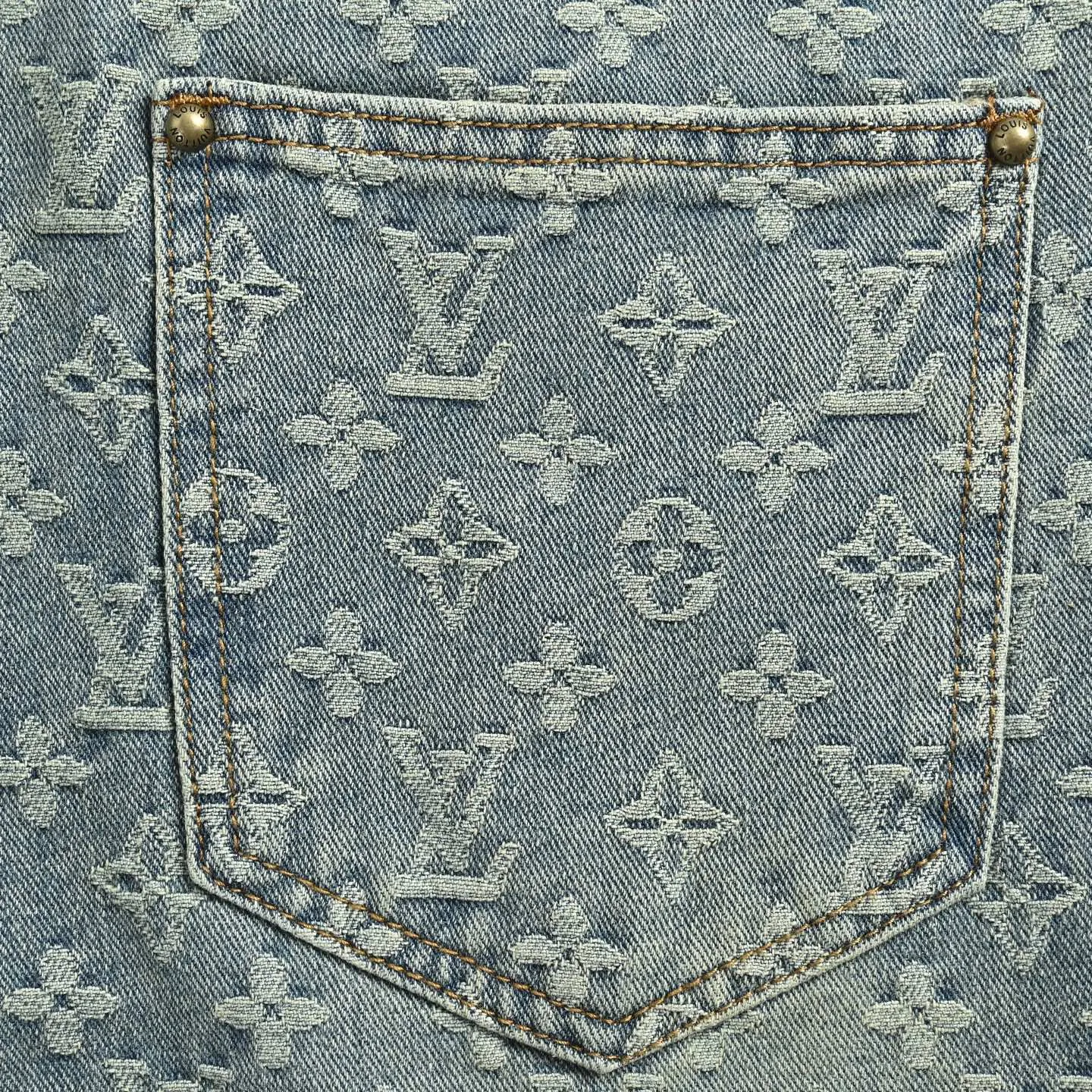Louis Vuitton/Louis Vuitton old flower all over printed jacquard jeans